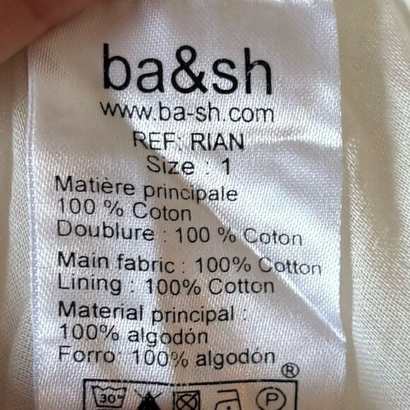 Ba&Sh Rian Mini White Dress Long Sleeve Eyelet Size S - Picture 12 of 14